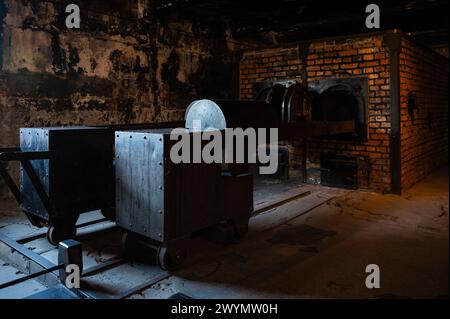 Auschwitz, Polen, 21. März 2024 - die Gaskammer des Vernichtungslagers Stockfoto