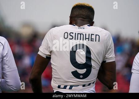 Monza, Italie. April 2024. Victor Osimhen während des italienischen Meisterschaftsspiels Serie A zwischen AC Monza und SSC Napoli am 7. April 2024 im U-Power Stadion in Monza, Italien - Foto Morgese-Rossini/DPPI Credit: DPPI Media/Alamy Live News Stockfoto