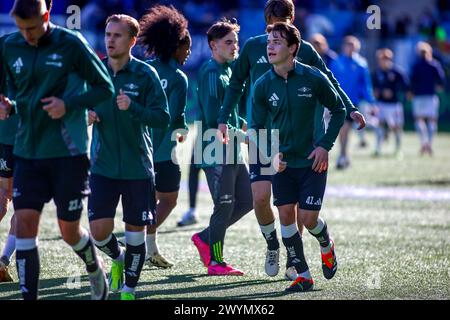 Drammen, Norwegen, 7. April 2024. Rosenborg Sverre Nypan während des Aufwärmens vor dem Eliteserien-Spiel zwischen Strømsgodset und Rosenborg im Marienlyst-Stadion. Quelle: Frode Arnesen/Alamy Live News Stockfoto