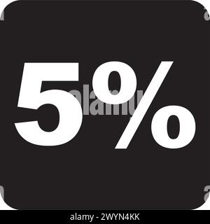 Vektorsymbol 5%, Symboldesign-Vorlage. Stock Vektor