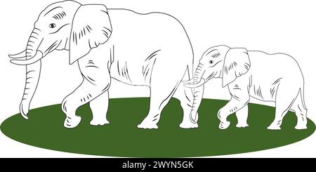 Elefantensymbol Vektor Illustration Symbol Design Stock Vektor