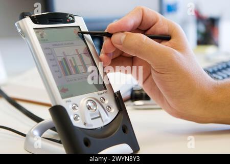 Programmiergerät, das mit PDA arbeitet. Projekt zur Förderung der persönlichen Autonomie im häuslichen Bereich. Fatronik Foundation, Research Technology Center. Donostia, San Sebastian, Gipuzkoa, Euskadi. Spanien. Stockfoto