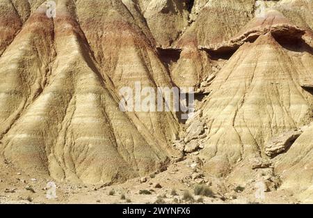 Las Cortinas. Las Bardenas Reales. Navarra. Spanien. Stockfoto