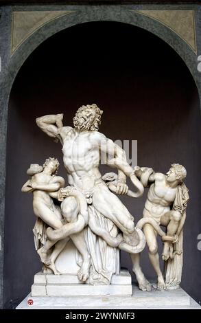 Laocoön und seine Söhne Skulpturengruppe in den Vatikanischen Museen. Vatikanstadt, Rom. Italien. Stockfoto