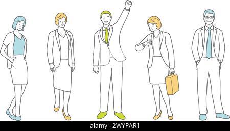 Business People Vektor-Illustration Set in flachem Design Stil isoliert auf Einem weißen Hintergrund. Stock Vektor