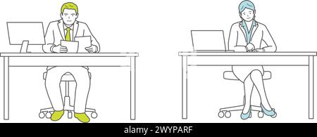 Business People Vektor-Illustration Set in flachem Design Stil isoliert auf Einem weißen Hintergrund. Stock Vektor