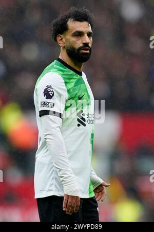 Manchester, Großbritannien. April 2024. Mohamed Salah aus Liverpool während des Premier League-Spiels in Old Trafford, Manchester. Der Bildnachweis sollte lauten: Andrew Yates/Sportimage Credit: Sportimage Ltd/Alamy Live News Stockfoto