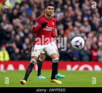 Manchester, Großbritannien. April 2024. Casemiro von Manchester United während des Premier League-Spiels in Old Trafford, Manchester. Der Bildnachweis sollte lauten: Andrew Yates/Sportimage Credit: Sportimage Ltd/Alamy Live News Stockfoto