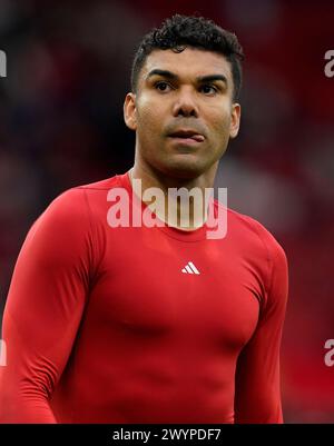 Manchester, Großbritannien. April 2024. Casemiro von Manchester United während des Premier League-Spiels in Old Trafford, Manchester. Der Bildnachweis sollte lauten: Andrew Yates/Sportimage Credit: Sportimage Ltd/Alamy Live News Stockfoto