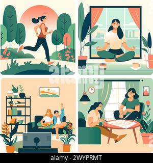Illustration zum Picknick in Park City Stock Vektor