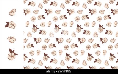 Muster einfache abstrakte Blumen im Doodle-Stil gezeichnet verschiedene Formen und botanische Natur Blumen und hinterlässt Objekte modernen modernen trendigen Vektor Ill Stock Vektor