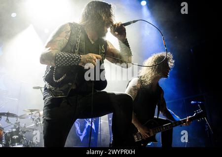 Marios Dupont von Lucifer's Child Performing at Floyd Live Music Venue, Athen/Griechenland, April 2024 Stockfoto