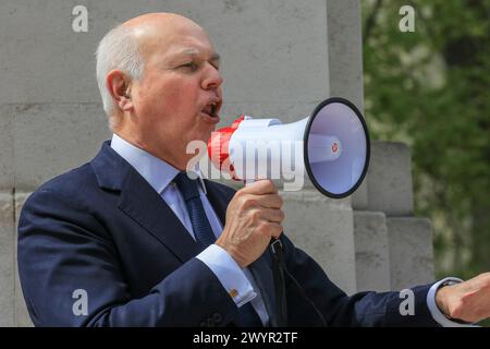 Sir Iain Duncan Smith, ehemaliger Parteivorsitzender der Konservativen, bei einer Veranstaltung zur Gebäudesicherheit in Westminster Stockfoto