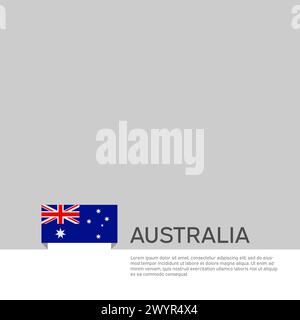 Hintergrund der australischen Flagge. Staatliches patriotisches australisches Banner, Cover. Dokumentvorlage mit australischer Flagge auf weißem Hintergrund. Nationales Poster Stock Vektor