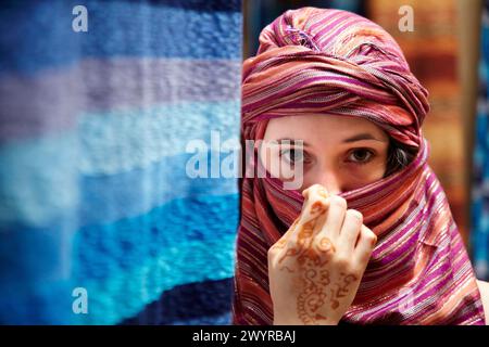 Souk, Fes El-Bali, Fes, Marokko. Stockfoto