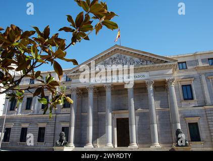 Abgeordnetenkongress, Palast des spanischen Parlaments, Madrid, Spanien. Stockfoto