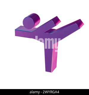 Wunderschöne abstrakte Illustrationen Blaue Sportgymnastik Symbole Stockfoto