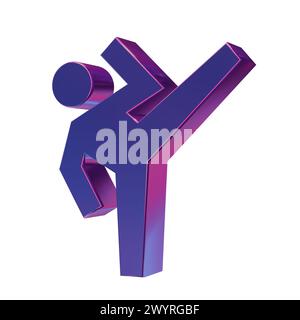 Wunderschöne abstrakte Illustrationen Blaue Sports Martial Arts Symbol Ikonen Stockfoto