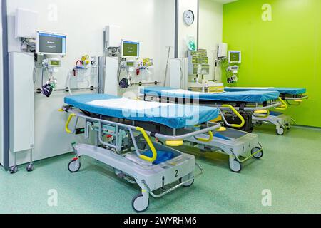 Reanimationsstation, ambulante Chirurgie, Krankenhaus Donostia, San Sebastian, Gipuzkoa, Baskenland, Spanien. Stockfoto