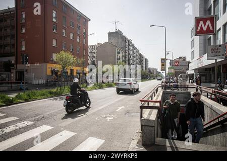 Mailand, Italien. April 2024. Investimento Pedone in Viale Monza 267Milano, Italia - Cronaca Luned&#xec;, 8. April 2024. (Foto di Marco Ottico/Lapresse) Fußgängerunfall in der Viale Monza 267 Mailand, Italien - Nachrichten Montag, 8. April 2024. (Foto: Marco Ottico/Lapresse) Credit: LaPresse/Alamy Live News Stockfoto