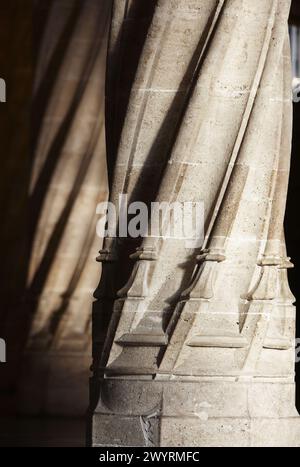 Detail der Säule, Llotja de la Seda (Gebäude der Seidenbörse), Valencia. Comunidad Valenciana, Spanien. Stockfoto