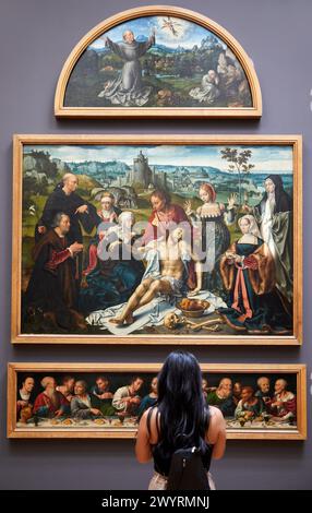 "Altarpiece of the Beweinung of Christ", 1525, Joos van Cleve, Musée du Louvre, Paris, Frankreich, Europa. Stockfoto