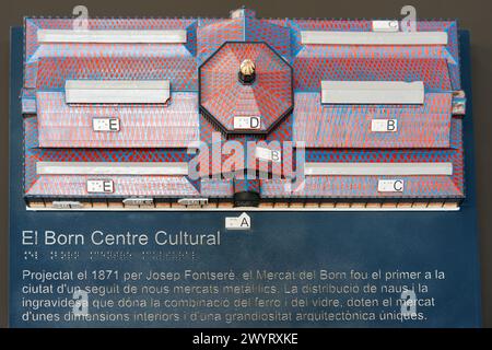 El Born Centro de Cultura y Memoria, Plaza Comercial, Barcelona, Katalonien, Spanien. Stockfoto