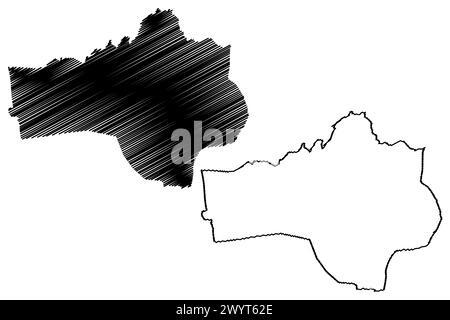 Landkreis Waldenburg (Schweiz, Schweizerische Eidgenossenschaft, Kanton Basel-Landschaft oder Baselland, Baselland oder Baselbiet) Kartenvektordarstellung, s. Stock Vektor