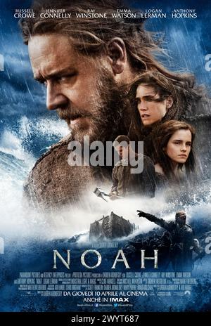 Noah (2014) von Darren Aronofsky mit Russell Crowe, Jennifer Connelly, Emma Watson und Anthony Hopkins. Noah wird von Gott auserwählt, eine bedeutsame Mission zu Unternehmen, bevor eine apokalyptische Flut die Welt reinigt. US-Poster mit einem Blatt.***NUR REDAKTIONELLE VERWENDUNG*** Credit: BFA / Paramount Pictures Stockfoto