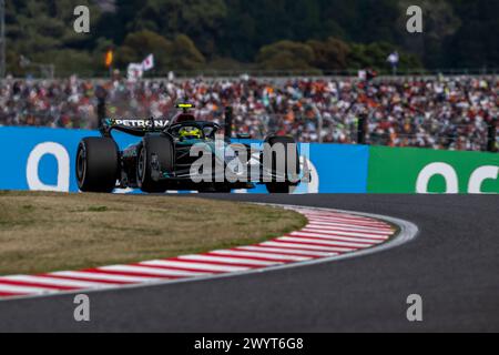 Suzuka, Japan, 07. April, Lewis Hamilton, aus Großbritannien, tritt für Mercedes F1 an. Renntag, Runde 04 der Formel-1-Meisterschaft 2024. Quelle: Michael Potts/Alamy Live News Stockfoto