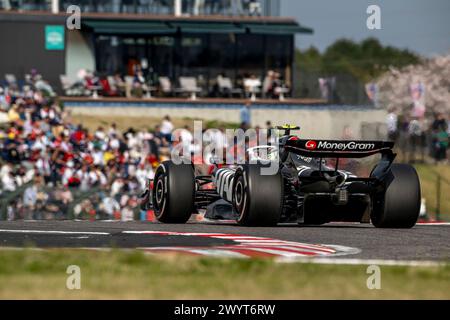 Suzuka, Japan, 07. April, Nico Hulkenberg, aus Deutschland, tritt für Haas F1 an. Renntag, Runde 04 der Formel-1-Meisterschaft 2024. Quelle: Michael Potts/Alamy Live News Stockfoto