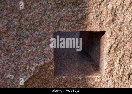 "How Propright is the Air XVIII, Granit", 1998, Eduardo Chillida (1924-2002), Chillida Leku Museoa, Donostia, San Sebastian, Baskenland, Spanien. Stockfoto