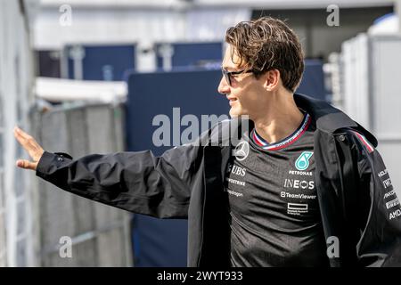 Suzuka, Japan, 07. April, George Russell aus Großbritannien tritt für Mercedes F1 an. Renntag, Runde 04 der Formel-1-Meisterschaft 2024. Quelle: Michael Potts/Alamy Live News Stockfoto