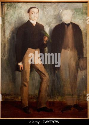 Deux hommes en pied, 1867, Edgar Degas, Musée d'Art Moderne, Troyes, Region Champagne-Ardenne, Departement Aube, Frankreich, Europa. Stockfoto