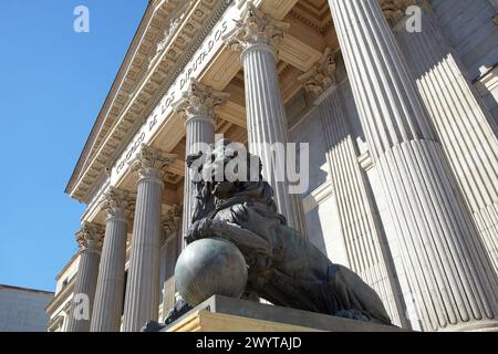 Abgeordnetenkongress, Palast des spanischen Parlaments, Madrid, Spanien. Stockfoto