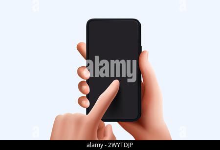 Smartphone mit elektronischer Handhalterung. Vektor Stock Vektor