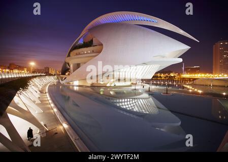 Königin Sofia Palast der Künste, Stadt der Künste und Wissenschaften, Valencia. Comunidad Valenciana, Spanien. Stockfoto