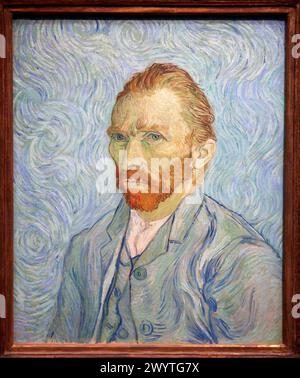 Selbstporträt, 1889, von Vincent Van Gogh (1853-1890), Öl auf Leinwand, 65x54 cm. Musée d'Orsay. Orsay Museum. Paris. Frankreich. Stockfoto