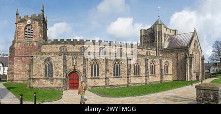 Photomerge, Saint Deiniol's Cathedral, Bangor, Wales, Großbritannien Stockfoto