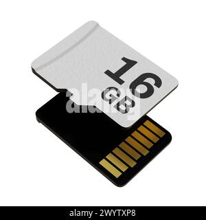 Speicherkarte mit 16 GB Speicherkapazität, microSD-Flash-Speicher Stockfoto