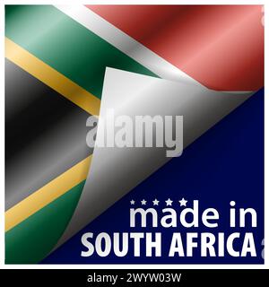 Hergestellt in Südafrika Grafik und Label. Element der Wirkung für die Verwendung, die Sie daraus machen möchten. Stock Vektor