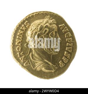 Anführer von Antoninus Pius oder Titus Aelius Hadrianus Antoninus Pius, römischer Kaiser. Aureus Stockfoto