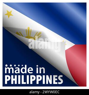 Made in Philippines Grafik und Label. Element der Wirkung für die Verwendung, die Sie daraus machen möchten. Stock Vektor