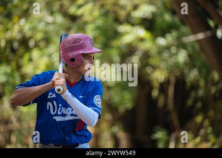 Baseballspiel in der Nähe von Escameca, Rivas, Nicaragua, Zentralamerika Stockfoto