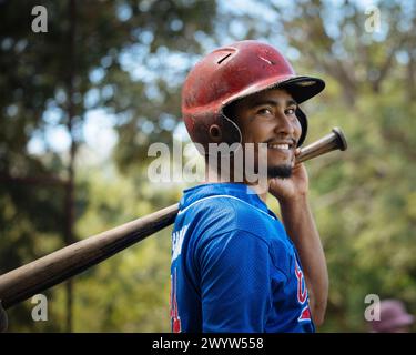 Baseballspiel in der Nähe von Escameca, Rivas, Nicaragua, Zentralamerika Stockfoto