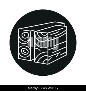 Schwarzes Symbol aus Brettschichtholz. Signieren Sie für Webseite, mobile App, Schaltfläche, Logo. Schaltfläche Vektorisoliert. Bearbeitbare Kontur. Stock Vektor