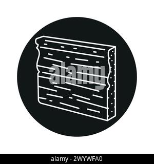 Holzdiele Brettlinie schwarzes Symbol. Holzbaumaterialien. Signieren Sie für Webseite, mobile App, Schaltfläche, Logo. Schaltfläche Vektorisoliert. Bearbeitbare Kontur. Stock Vektor