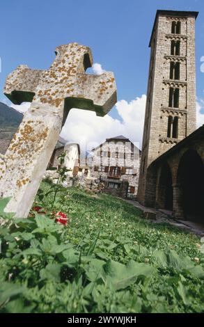 Kirche Santa Eulàlia. Erill-la-Vall. Vall de Boí, Pyrenäen. Provinz Lleida. Spanien. Stockfoto