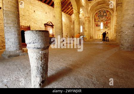 Kirche Sant Climent. Taüll. Vall de Boí. Provinz Lleida. Katalonien. Spanien. Stockfoto