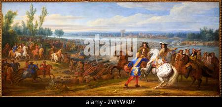 "Cross the Rhine", 1672, Adam Frans Van der Meulen, Musée du Louvre, Paris, Frankreich, Europa. Stockfoto